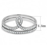 Alamode High polished (no plating) Stainless Steel Ring with AAA Grade CZ in Clear - Alamode - Flyclothing LLC
