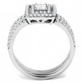 Alamode High polished (no plating) Stainless Steel Ring with AAA Grade CZ in Clear - Alamode - Flyclothing LLC