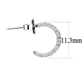 Alamode High polished (no plating) Stainless Steel Earrings with AAA Grade CZ in Clear - Alamode - Flyclothing LLC