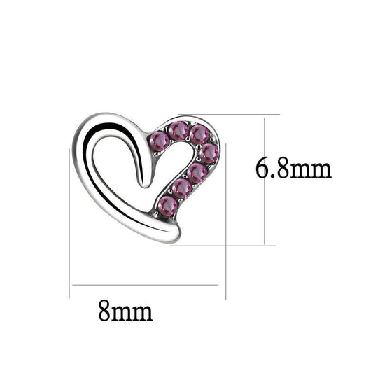Alamode High polished (no plating) Stainless Steel Earrings with AAA Grade CZ in Ruby - Alamode - Flyclothing LLC