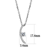 Alamode High polished (no plating) Stainless Steel Chain Pendant with AAA Grade CZ in Clear - Alamode - Flyclothing LLC