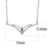 Alamode High polished (no plating) Stainless Steel Chain Pendant with AAA Grade CZ in Light Rose - Alamode - Flyclothing LLC