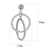 Alamode High polished (no plating) Stainless Steel Earrings with AAA Grade CZ in Clear - Alamode - Flyclothing LLC