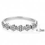Alamode High polished (no plating) Stainless Steel Ring with AAA Grade CZ in Clear - Alamode - Flyclothing LLC