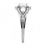 Alamode High polished (no plating) Stainless Steel Ring with AAA Grade CZ in Clear - Alamode - Flyclothing LLC