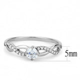 Alamode High polished (no plating) Stainless Steel Ring with AAA Grade CZ in Clear - Alamode - Flyclothing LLC
