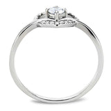 Alamode High polished (no plating) Stainless Steel Ring with AAA Grade CZ in Clear - Alamode - Flyclothing LLC