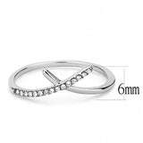 Alamode High polished (no plating) Stainless Steel Ring with AAA Grade CZ in Clear - Alamode - Flyclothing LLC