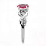 Alamode High polished (no plating) Stainless Steel Ring with AAA Grade CZ in Ruby - Alamode - Flyclothing LLC