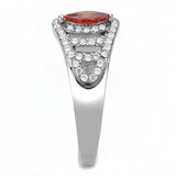 Alamode High polished (no plating) Stainless Steel Ring with AAA Grade CZ in Orange - Alamode - Flyclothing LLC