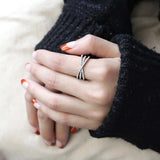 Alamode High polished (no plating) Stainless Steel Ring with AAA Grade CZ in Clear - Alamode - Flyclothing LLC