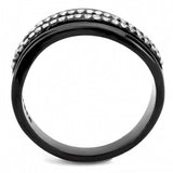 Alamode IP Black(Ion Plating) Stainless Steel Ring with AAA Grade CZ in Clear - Alamode - Flyclothing LLC