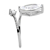 Alamode High polished (no plating) Stainless Steel Ring with AAA Grade CZ in Clear - Alamode - Flyclothing LLC