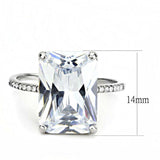 Alamode High polished (no plating) Stainless Steel Ring with AAA Grade CZ in Clear - Alamode - Flyclothing LLC