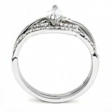 Alamode High polished (no plating) Stainless Steel Ring with AAA Grade CZ in Clear - Alamode - Flyclothing LLC