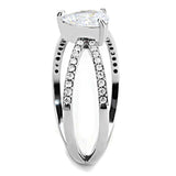 Alamode High polished (no plating) Stainless Steel Ring with AAA Grade CZ in Clear - Alamode - Flyclothing LLC
