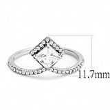 Alamode High polished (no plating) Stainless Steel Ring with AAA Grade CZ in Clear - Alamode - Flyclothing LLC