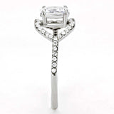 Alamode High polished (no plating) Stainless Steel Ring with AAA Grade CZ in Clear - Alamode - Flyclothing LLC