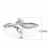 Alamode High polished (no plating) Stainless Steel Ring with AAA Grade CZ in Clear - Alamode - Flyclothing LLC