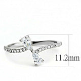 Alamode High polished (no plating) Stainless Steel Ring with AAA Grade CZ in Clear - Alamode - Flyclothing LLC