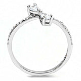 Alamode High polished (no plating) Stainless Steel Ring with AAA Grade CZ in Clear - Alamode - Flyclothing LLC
