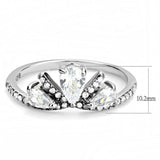 Alamode High polished (no plating) Stainless Steel Ring with AAA Grade CZ in Clear - Alamode - Flyclothing LLC