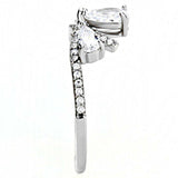 Alamode High polished (no plating) Stainless Steel Ring with AAA Grade CZ in Clear - Alamode - Flyclothing LLC