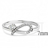 Alamode High polished (no plating) Stainless Steel Ring with AAA Grade CZ in Clear - Alamode - Flyclothing LLC
