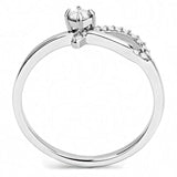 Alamode High polished (no plating) Stainless Steel Ring with AAA Grade CZ in Clear - Alamode - Flyclothing LLC