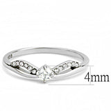 Alamode High polished (no plating) Stainless Steel Ring with AAA Grade CZ in Clear - Alamode - Flyclothing LLC