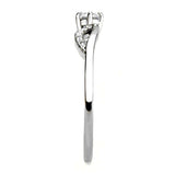 Alamode High polished (no plating) Stainless Steel Ring with AAA Grade CZ in Clear - Alamode - Flyclothing LLC