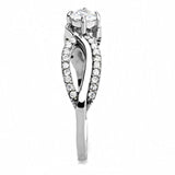 Alamode High polished (no plating) Stainless Steel Ring with AAA Grade CZ in Clear - Alamode - Flyclothing LLC