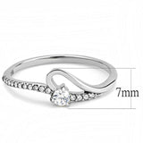 Alamode High polished (no plating) Stainless Steel Ring with AAA Grade CZ in Clear - Alamode - Flyclothing LLC