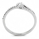 Alamode High polished (no plating) Stainless Steel Ring with AAA Grade CZ in Clear - Alamode - Flyclothing LLC