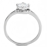 Alamode High polished (no plating) Stainless Steel Ring with AAA Grade CZ in Clear - Alamode - Flyclothing LLC
