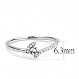 Alamode High polished (no plating) Stainless Steel Ring with AAA Grade CZ in Clear - Alamode - Flyclothing LLC