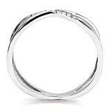 Alamode High polished (no plating) Stainless Steel Ring with AAA Grade CZ in Clear - Alamode - Flyclothing LLC
