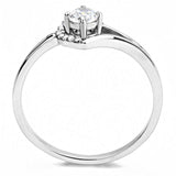 Alamode High polished (no plating) Stainless Steel Ring with AAA Grade CZ in Clear - Alamode - Flyclothing LLC