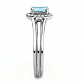 Alamode High polished (no plating) Stainless Steel Ring with AAA Grade CZ in Sea Blue - Alamode - Flyclothing LLC