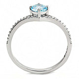 Alamode High polished (no plating) Stainless Steel Ring with AAA Grade CZ in Sea Blue - Alamode - Flyclothing LLC