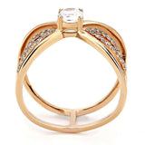 Alamode IP Rose Gold(Ion Plating) Stainless Steel Ring with AAA Grade CZ in Clear - Alamode - Flyclothing LLC