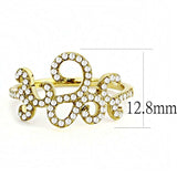 Alamode IP Gold(Ion Plating) Stainless Steel Ring with AAA Grade CZ in Clear - Alamode - Flyclothing LLC