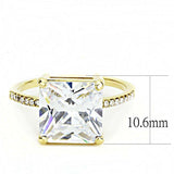Alamode IP Gold(Ion Plating) Stainless Steel Ring with AAA Grade CZ in Clear - Alamode - Flyclothing LLC
