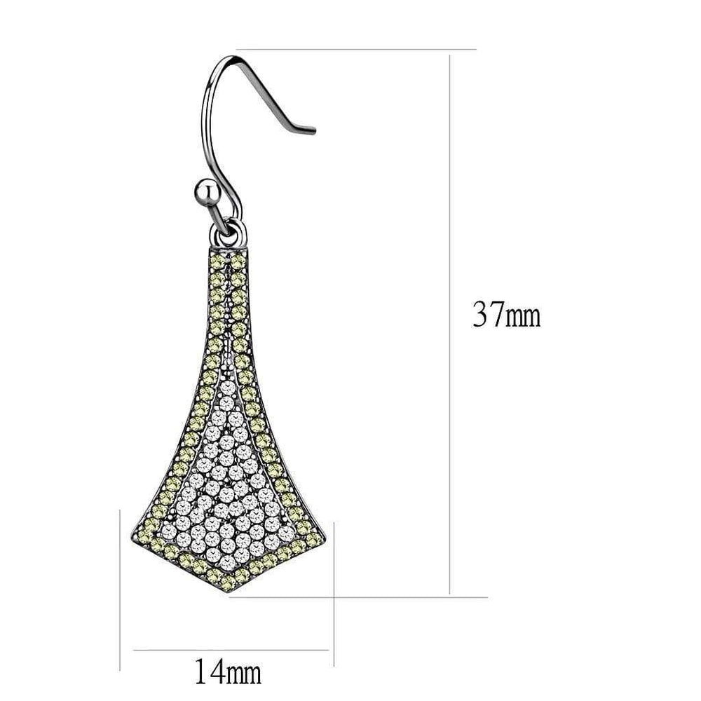 Alamode High polished (no plating) Stainless Steel Earrings with AAA Grade CZ in Topaz - Alamode - Flyclothing LLC