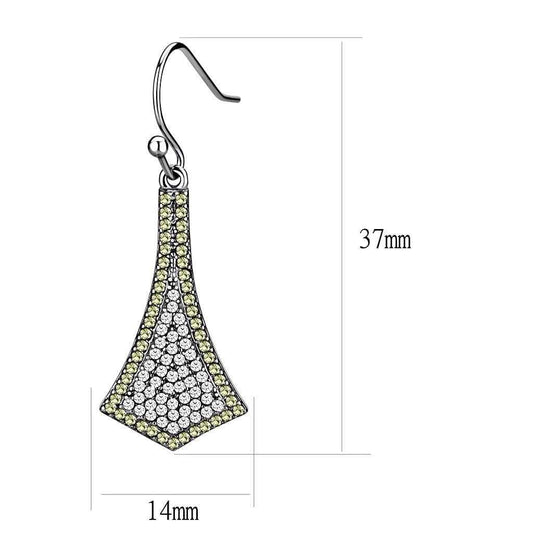 Alamode High polished (no plating) Stainless Steel Earrings with AAA Grade CZ in Topaz - Alamode - Flyclothing LLC