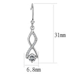 Alamode High polished (no plating) Stainless Steel Earrings with AAA Grade CZ in Clear - Alamode - Flyclothing LLC