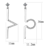 Alamode High polished (no plating) Stainless Steel Earrings with AAA Grade CZ in Clear - Alamode - Flyclothing LLC