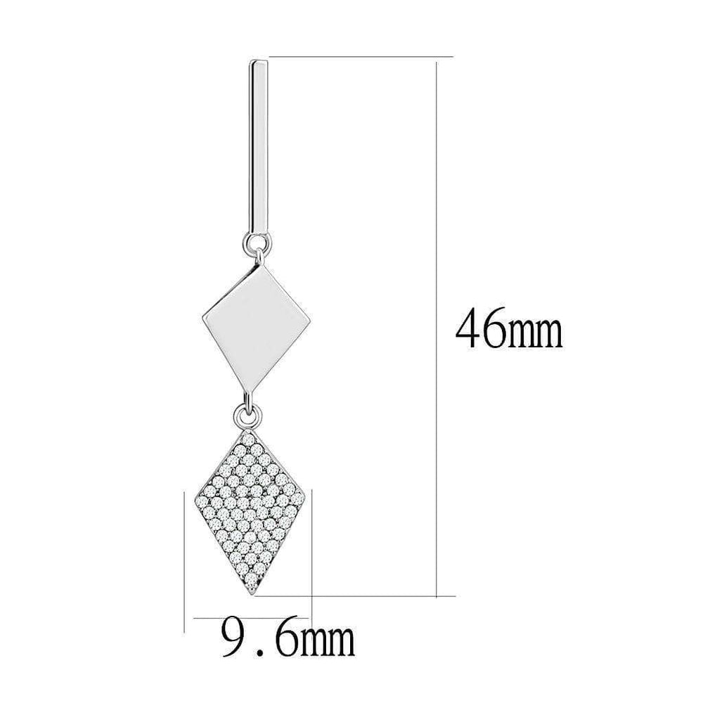 Alamode High polished (no plating) Stainless Steel Earrings with AAA Grade CZ in Clear - Alamode - Flyclothing LLC