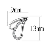 Alamode High polished (no plating) Stainless Steel Earrings with AAA Grade CZ in Clear - Alamode - Flyclothing LLC