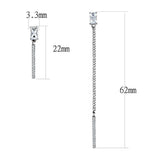 Alamode High polished (no plating) Stainless Steel Earrings with AAA Grade CZ in Clear - Alamode - Flyclothing LLC